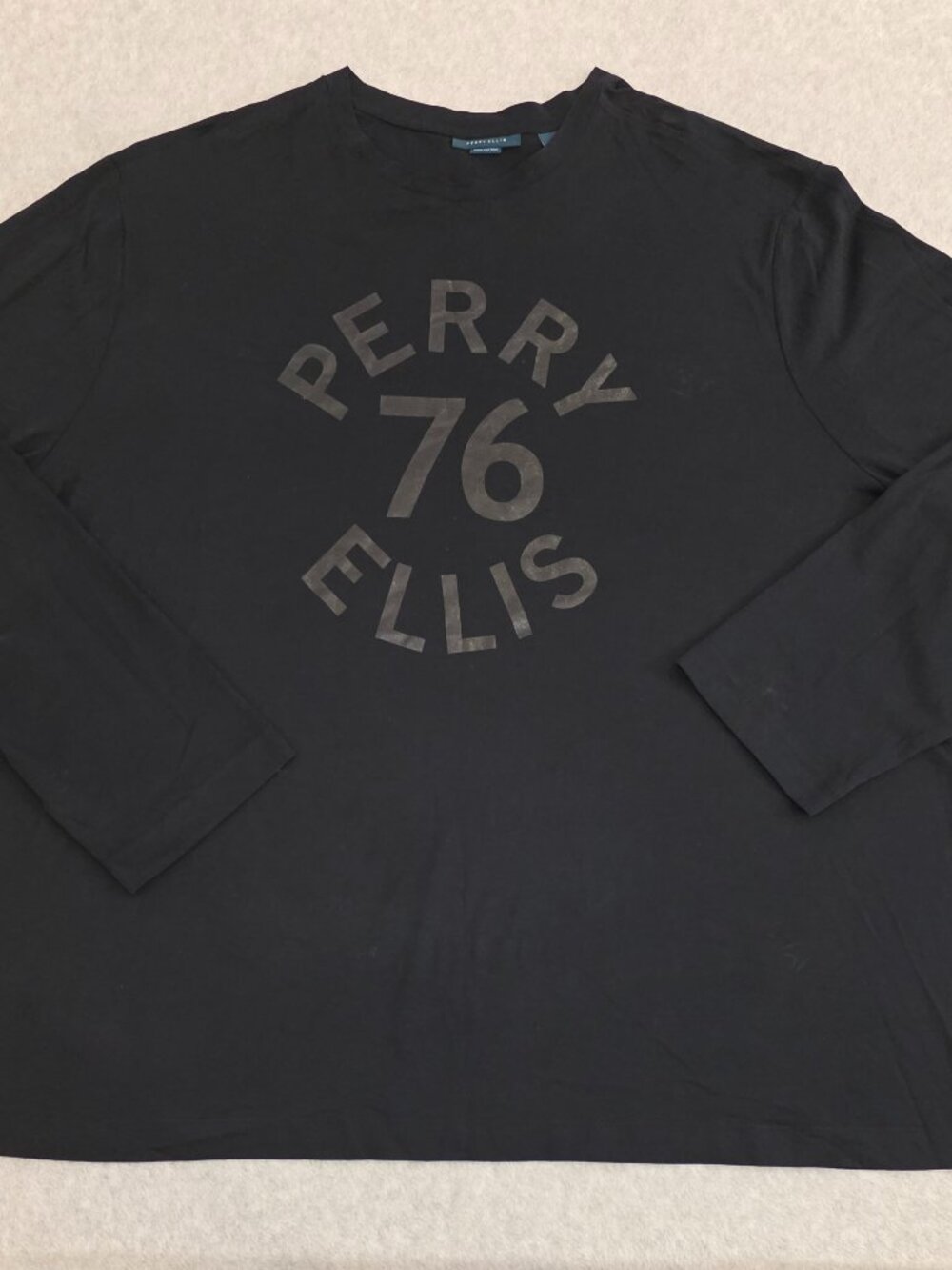 Long Sleeve Black Perry Ellis 76 T-Shirt